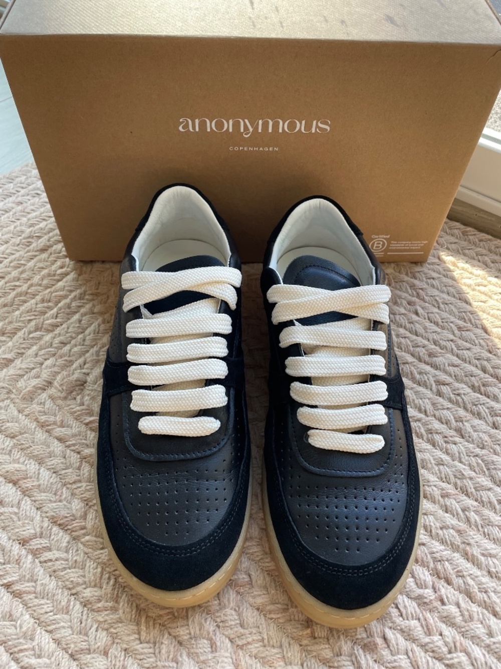 Anonymous Copenhagen- Elevate Sneaker in Black Leather and Suede